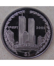 Британские Виргинские Острова 1 доллар 2002 11 сентября 2001. арт. 3390-00011